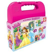 Valigetta di Puzzle Progressivi Disney Principesse - 12, 16, 20 e 25 Pezzi - Nuovo