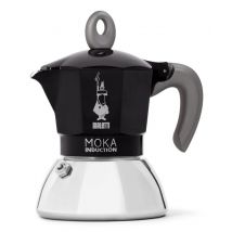 Bialetti Moka Induction Cafetière à moka 0,4 L Noir, Argent