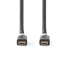 Nedis CCBW64020AT20 câble USB USB4 Gen 2x2 2 m USB C Noir, Argent