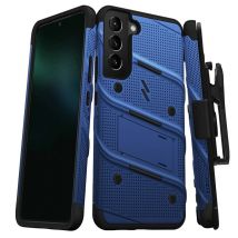 Pack Coque Blindé avec Support et Verre Trempé Galaxy S22 Plus Bolt Antichoc Noir / Bleu