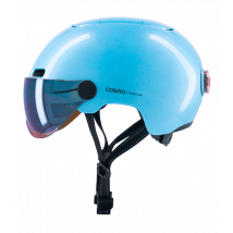 Cosmo Fusion+ Taille S, Bleu Ciel- Casque avec éclairage Vélo Arrière Intelligent et Connecté - Assurance Individuelle ALLIANZ offerte durant 1 an