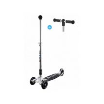 Scooter Micro Kickboard original plateado con barra en T intercambiable y joystick - Nuevo