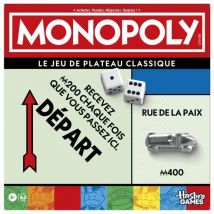 Monopoly clásico, juego de mesa, con caja y fichas de gran formato, de 2 a 6 jugadores, versión FR, a partir de 8 años, - Nuevo