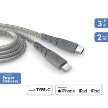 Force Power Cable de carga y sincronización Lightning MFi a USB-C 3A ultrarreforzado 2m Gris - Nuevo