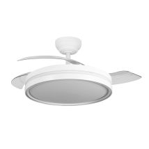 Ventilateur de plafond avec lumière LED Yatek Mia, moteur DC silencieux, pales rétractables invisibles, 6 vitesses, télécommande, mode été/hiver, 