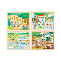 Puzzle de madera Montessori - Juego de 4 puzzles educativos para niños - Nuevo