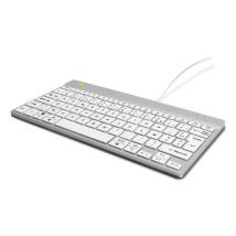R-Go Tools Clavier ergonomique R-Go Compact Break, clavier compact avec logiciel de pause,AZERTY (FR), Filaire, blanc
