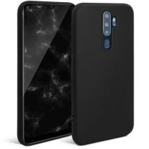 Carcasa de silicona Moozy Minimalist Series para Oppo A9 2020, negro - TPU fino y flexible acabado mate - Nuevo