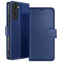 Zanaé Funda tipo cartera para Samsung Galaxy S22 con soporte y lengüeta Azul oscuro - Nuevo