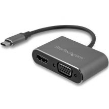 StarTech.com Adaptador USB-C a VGA y HDMI - 2en1 - 4K 30Hz - Gris Espacial - Adaptador Gráfico Externo USB Tipo C - Nuevo