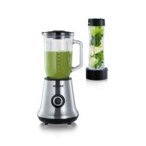SEVERIN SM3737 Blender classique avec extracteur de nutriments Mix+Go - Inox