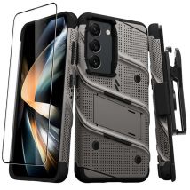 Coque Blindé Bolt Galaxy S23 avec Support et Verre Trempé Ultra Résistant Gris