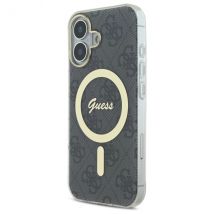 Étui Guess GUHMP16SH4STK iPhone 16 6.1 noir étui rigide IML 4G MagSafe