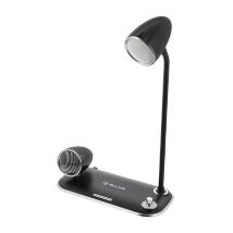 Tellur Nostalgia Cargador de escritorio inalámbrico 15W, Altavoz Bluetooth 5W, Lámpara de escritorio, negro - Nuevo