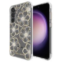 CASE MATE Funda Galaxy S23 FE 5G con diseño floral, gemas, protección elegante y antimicrobiana Dorado - Nuevo
