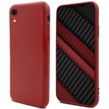 Moozy Lifestyle. Coque conçue pour iPhone XR, rose vintage – Coque en silicone liquide avec finition mate et doublure en microfibre douce.