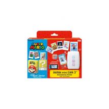 Pack Imprimante Photo FUJIFILM instax mini Link 3 Nintendo Super Mario étui silicone Clay White