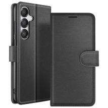 Zanaé Funda tipo cartera para Galaxy S25 Plus con soporte y lengüeta magnética Negro - Nuevo
