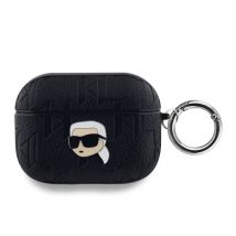 Étui pour AirPods Pro Monogramme avec Motif Karl Head Embossé Noir