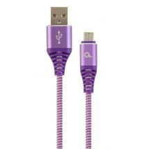 Cablexpert CC-USB2B-AMMBM-2M-PW câble USB USB 2.0 USB A Micro-USB B Violet, Blanc