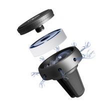 FreshDot Support de téléphone de voiture magnétique, kit de parfum Antitabac, support de grille d'aération, gris