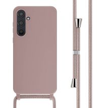 imoshion Coque en silicone avec cordon pour Samsung Galaxy A55 - Sand Pink