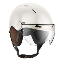 Casco Casr bicicleta CASCO PROTECTOR CON VISERA ESTILO MARFIL CREMA M - Nuevo