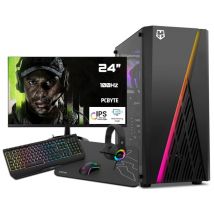 PC Complet Intel Core i5 12400F, 32GB DDR4, 2TB NVMe, GeForce RTX 3050, Windows 11, WIFI + Moniteur 24 + Pack combo