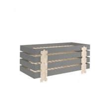Conjunto de 4 Camas Apilables Modulo Puzzle Gris 90x200 cm - Diseño Práctico y Moderno - Nuevo