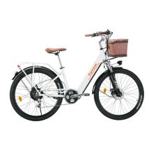 Bicicletta Elettrica Cysum Cityrun | Velocità Massima 25 km/h | Autonomia 60 km | Motore 250W | Batteria 36V 10Ah | Pnei da 26 PolliciT | Bianco - 