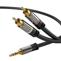 KabelDirekt 797698090573 câble audio 10 m 2 x RCA 3,5mm Noir