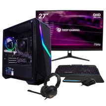 PC Gamer Complet Nexus - AMD Ryzen 5-5600G, GTX 1650, 32Go RAM, 1To SSD, Windows 11 Pro, Moniteur 27 QHD HDR, clavier (QWERTY) + casque + écouteurs + 