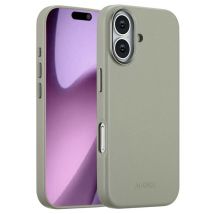 Accezz Coque arrière en cuir avec MagSafe pour Apple iPhone 17 - Light Grey