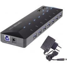Renkforce RF-3806034 hub de interfaz USB 3.2 Gen 1 (3.1 Gen 1) Type-B 5000 Mbit/s Negro - Nuevo