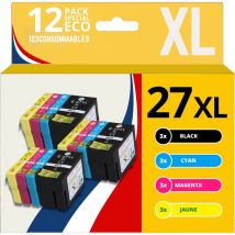 123CONSOMMABLES - 27XL Cartouches d'encre compatible avec Epson 27 27 XL pour Epson WF 3620 WF 7720