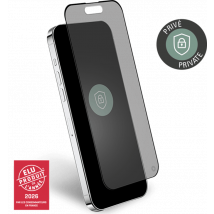 Force Glass Protector de pantalla iPhone 15 en vidrio orgánico 2.5D Private Negro transparente - Nuevo