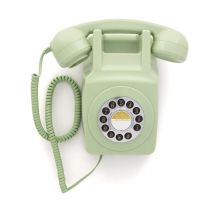 GPO 746 Wall Téléphone Mural Bouton Poussoir – Téléphone Fixe Vintage, Design rétro -Vert