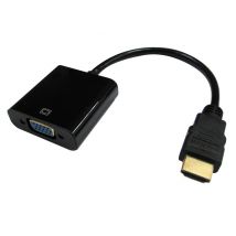 DLH DY-TU4746B adaptador de cable de vídeo 0,16 m HDMI tipo A (Estándar) VGA (D-Sub) + Micro-USB de tipo B Negro - Nuevo