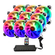 TALIUS TAL-PACK09-WHT système de refroidissement d'ordinateur Boitier PC Refroidisseur d'air 12 cm Noir, Blanc 9 pièce(s)