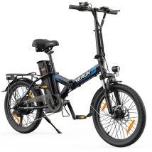 Bicicleta eléctrica plegable VARUN C20-1 PRO, batería extraíble de 48 V y 13 Ah - negra - Nuevo