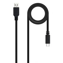 Nanocable USB 2.0, 1m câble USB USB C USB A Noir