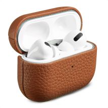 Accezz Coque en Cuir véritable pour Apple AirPods Pro - Cognac