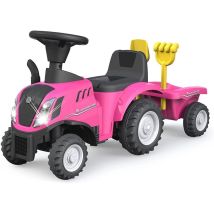 Tractor a Empujar New Holland T7 Rosa para Niños - Nuevo