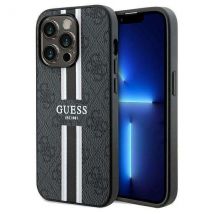 Étui Guess pour iPhone 15 Pro 6.1 noir étui rigide 4G Printed Stripes MagSafe