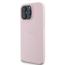 Étui Guess pour iPhone 16 Pro 6.3 rose étui rigide Grained Ring MagSafe