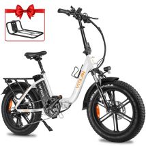 Vélo électrique pliable Vitilan U7 2.0 Step-thru 20'' Moteur 750W Batterie au lithium amovible 48V 20Ah Frein à disque hydraulique-Blanc