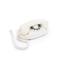 GPO Audrey – Téléphone à Bouton Poussoir Rétro – Design Compact Vintage, Ligne Fixe -Beige