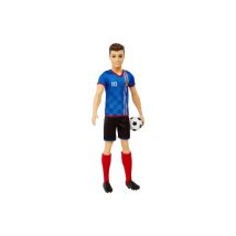 Barbie Ken Jugador de Fútbol con Camiseta Azul n°10 y Accesorios de Fútbol (29 cm) - Nuevo