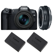 Fotocamera mirrorless Canon EOS R8 + RF 24-50mm IS STM + EF-EOS R Premium + 2 Canon LP-E17 + Ebook 20 consigli per foto che colpiscono - Nuovo