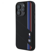 Funda BMW para iPhone 16 Pro Max 6.9 negra funda dura Silicone Cut Tricolor Lines MagSafe - Nuevo